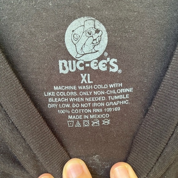 BUC-EES Graphic Tee Shirt Size L Black Halloween Back to back Print Round Neck - Picture 3 of 6